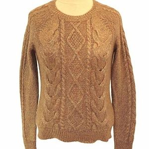 H&M Knit/Metallic Cabled Crewneck Sweater- Sz. Sm